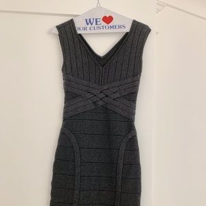 Black shimmering bodycon bandage dress